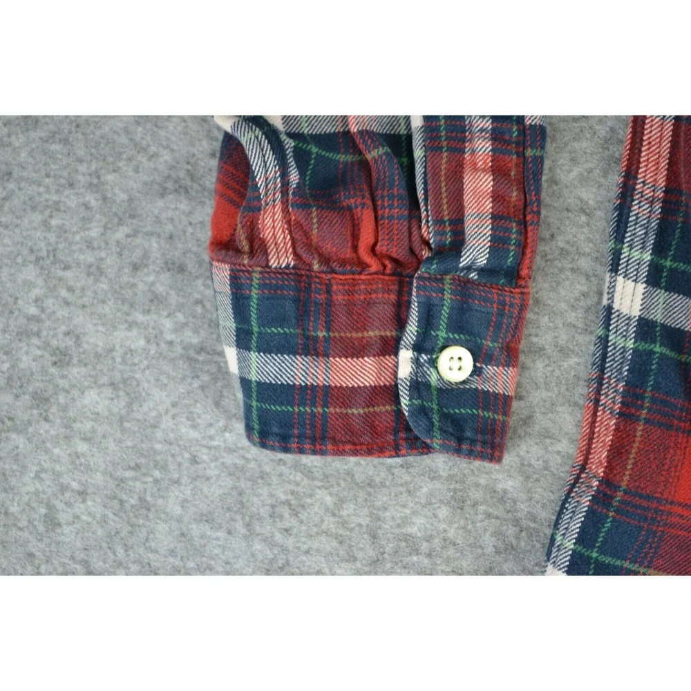 Polo‎ Ralph Lauren Red Plaid LS Button Down Front Flannel Shirt Mens Size XL